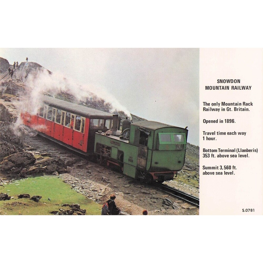 Snowdon Mountain Railway Postcard Wales Train Rack Railway UK Vintage Britain